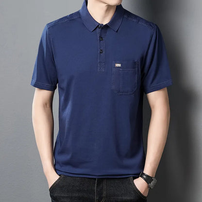 Cotton Polo Shirts, Men's Tee with Big Pockets
