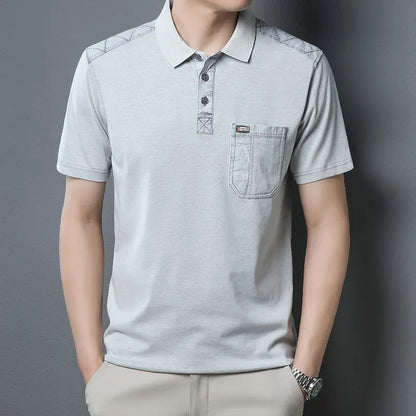 Cotton Polo Shirts, Men's Tee with Big Pockets
