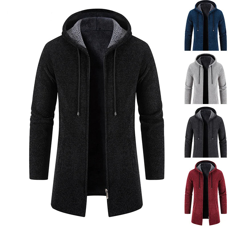 Cozy Hooded Knitwear Jacket for Men
