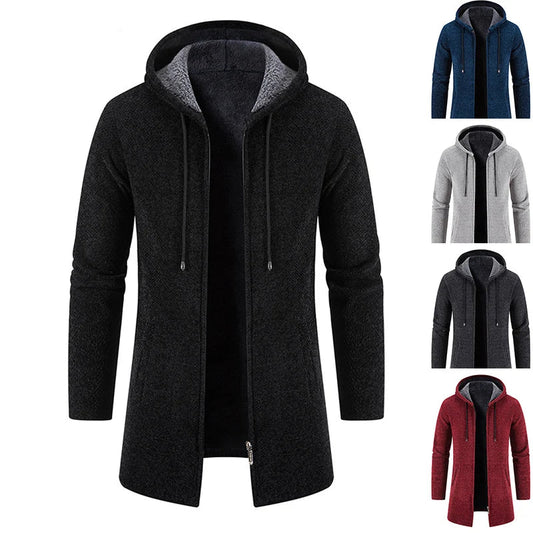 Cozy Hooded Knitwear Jacket for Men
