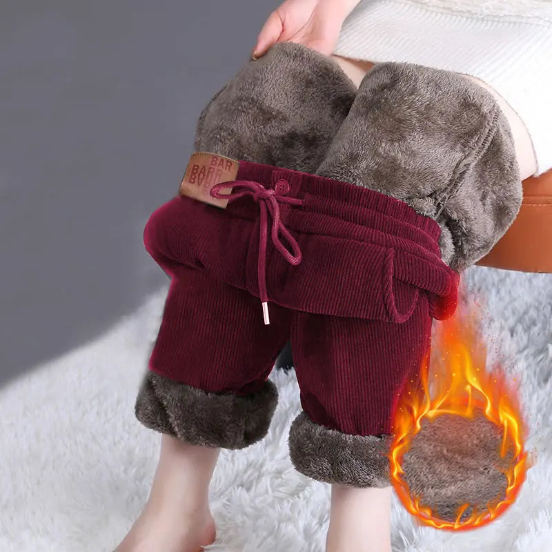 Cozy Plus Size Lamb Fleece Winter Pants