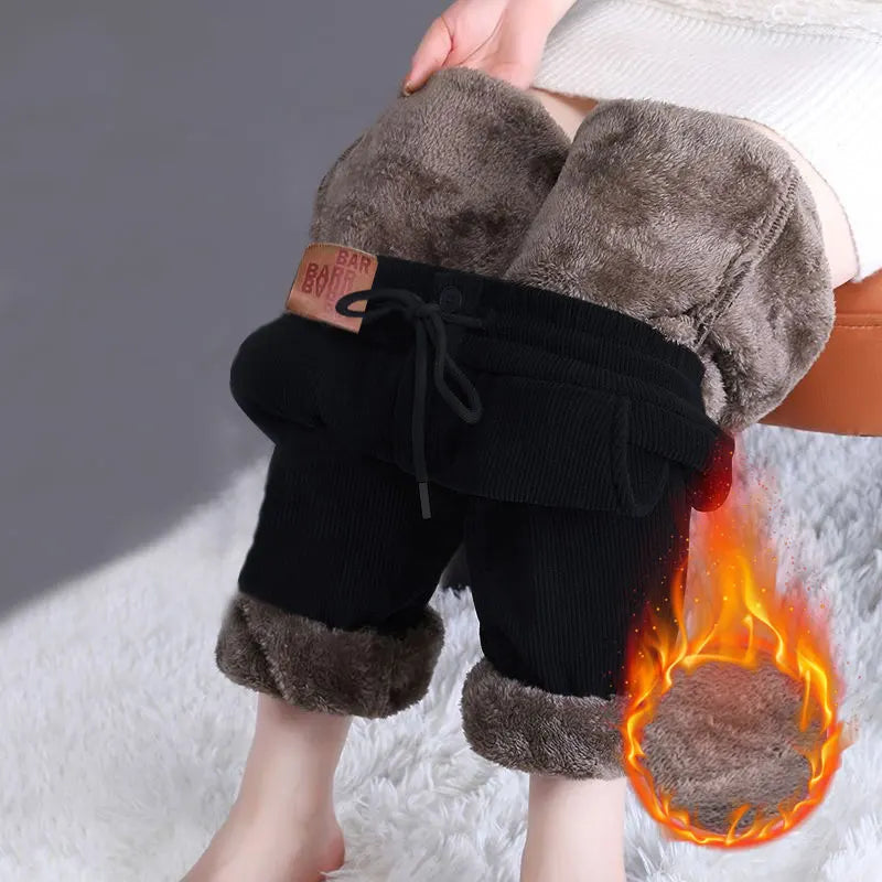 Cozy Plus Size Lamb Fleece Winter Pants