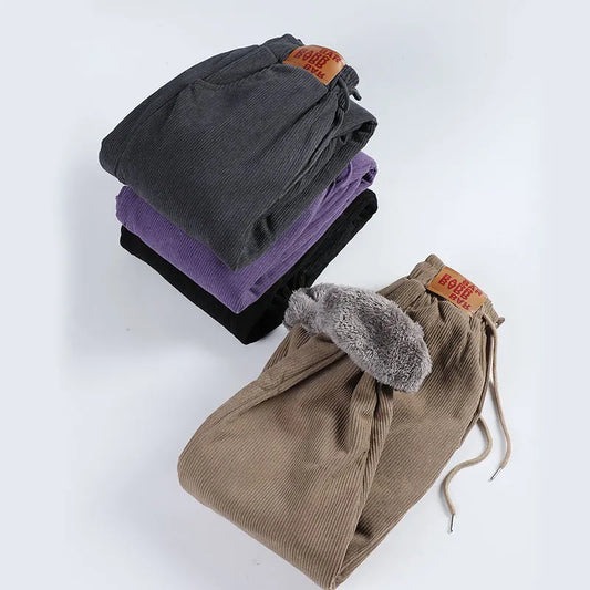 Cozy Plus Size Lamb Fleece Winter Pants