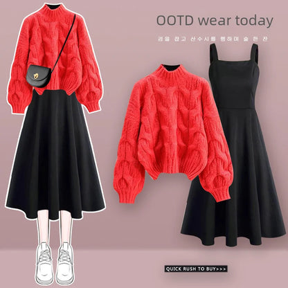 Cozy Knitted Suit Autumn Winter Warmth