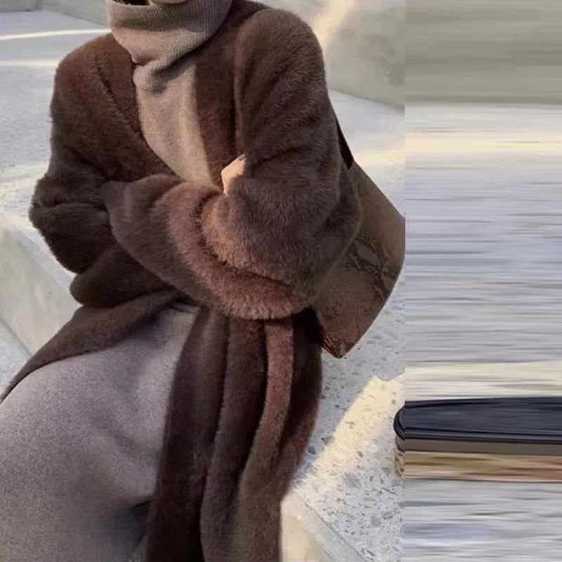 Cozy Winter White Long Cardigan coat Set