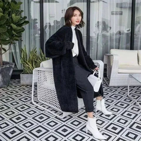 Cozy Winter White Long Cardigan coat Set