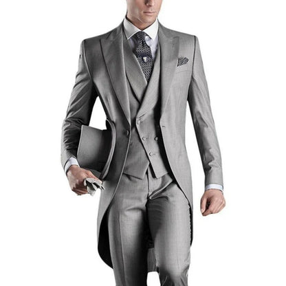 Custom Tailcoat Suits for Men - White/Black/Grey/Burgundy
