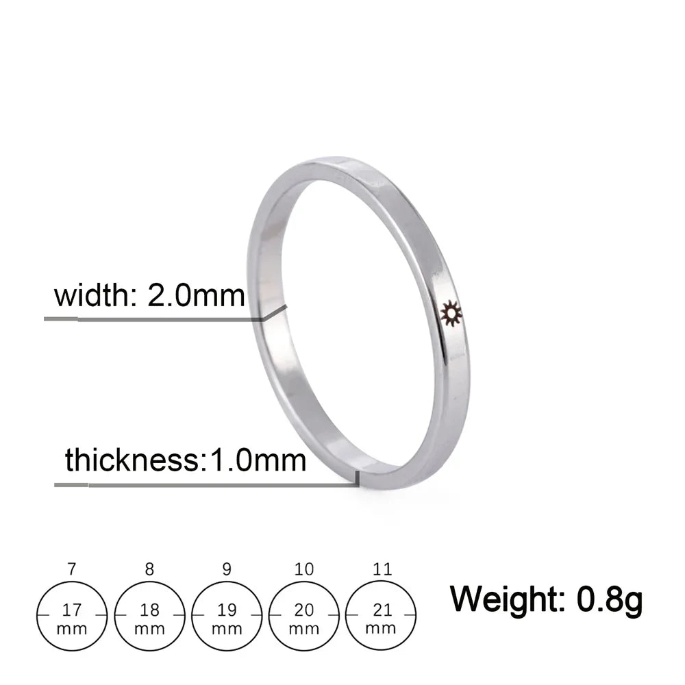 Customized Sun Moon Wedding Couples Ring