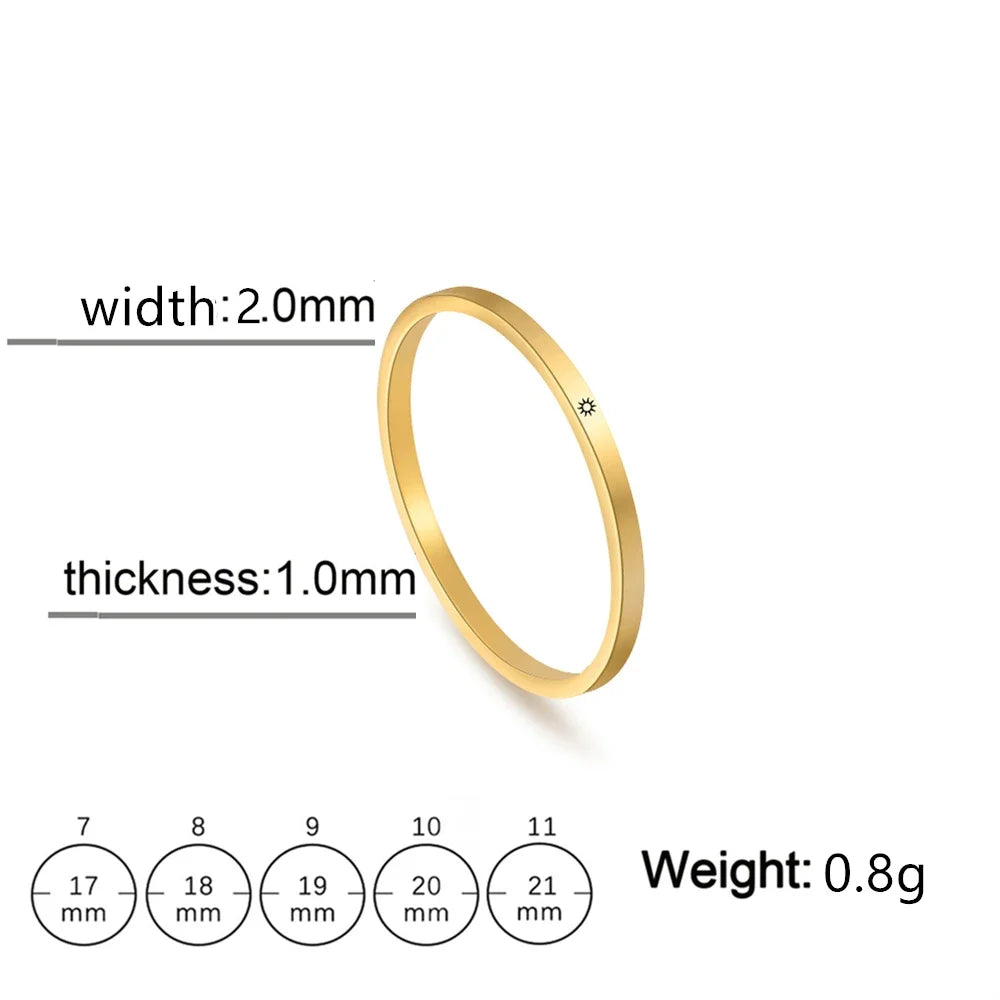 Customized Sun Moon Wedding Couples Ring