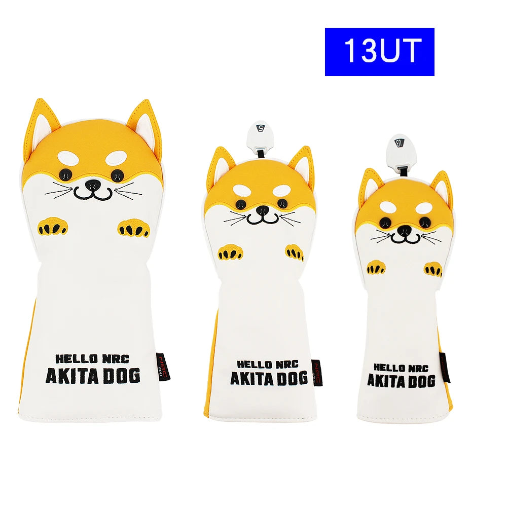 Cute Akita PU  Headcover Set-