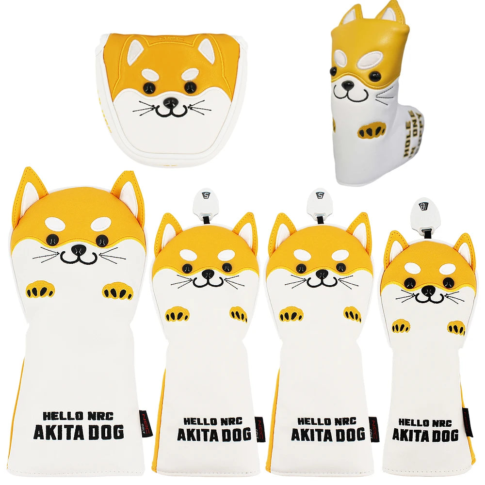 Cute Akita PU  Headcover Set-