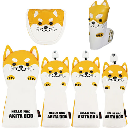 Cute Akita PU  Headcover Set-