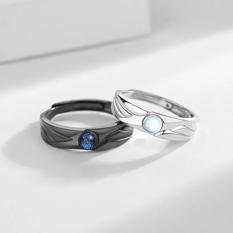 Demons and Angels Minimalist Matching Couple Rings