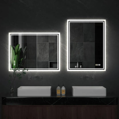 Dimmable Defog Rectangle LED Light Bathroom Mirror