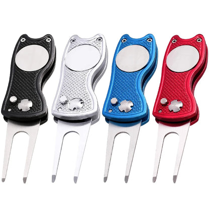 Metal Foldable Divot Repair Tool & Magnetic Marker