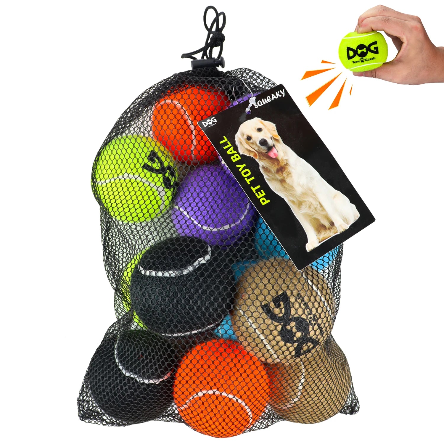 Dog Training Exercise Squeaky Tennis Balls