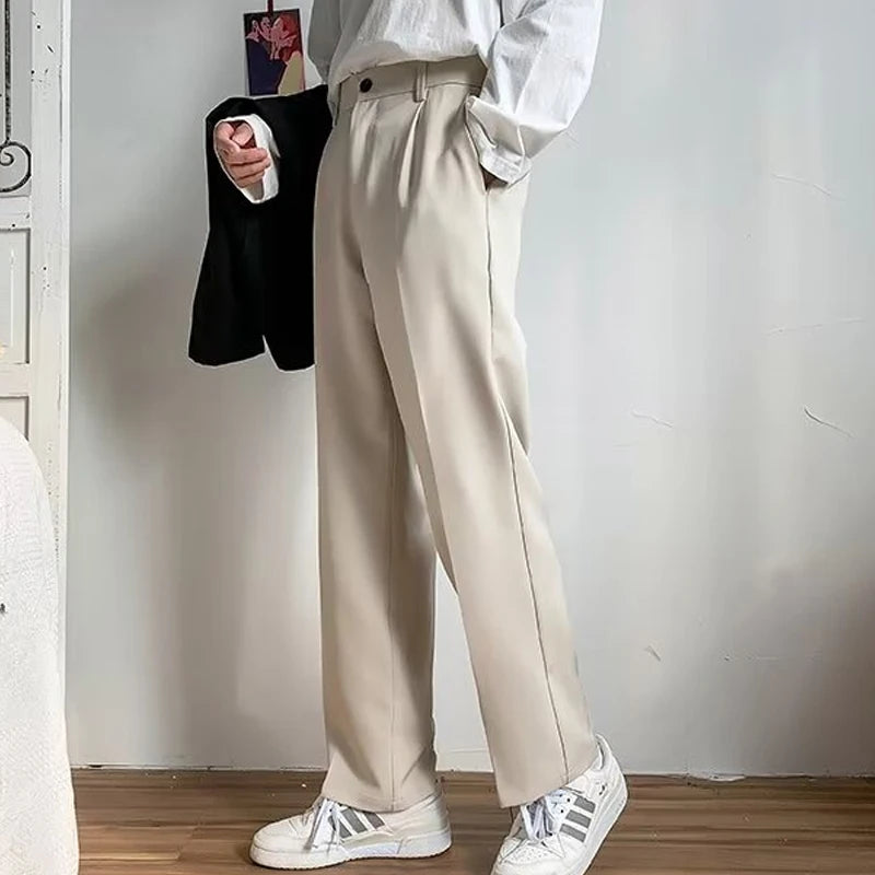 Korean Trendy Slim Fit Drape Pants
