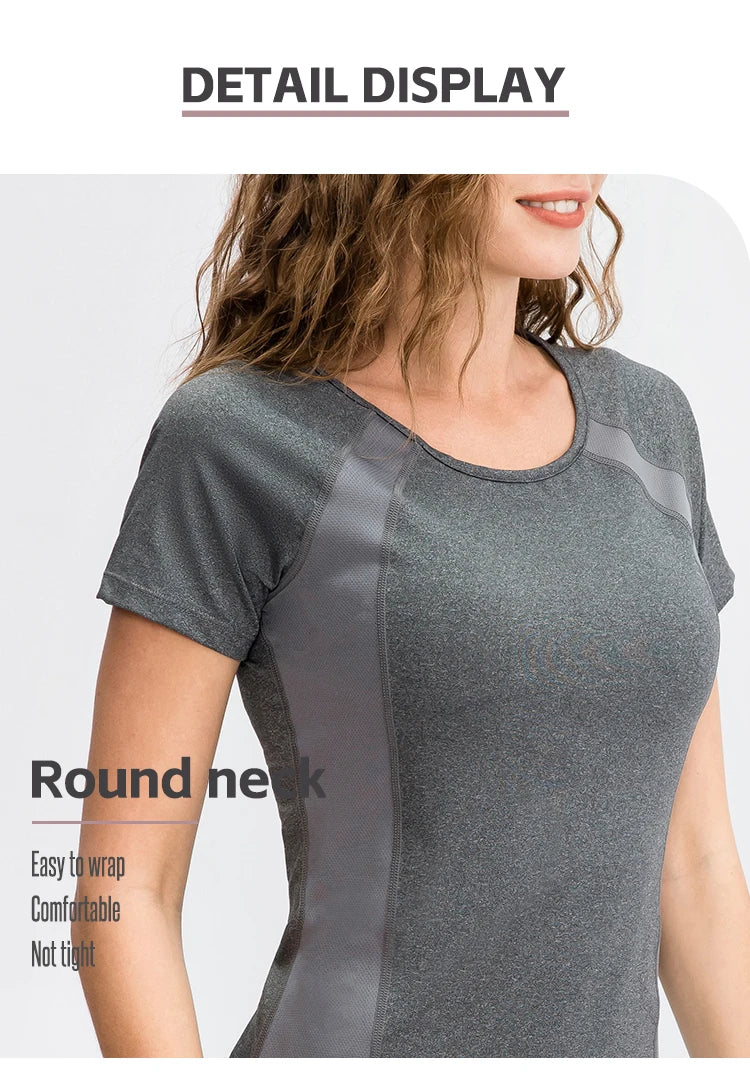 Quick-Dry Short Sleeve Yoga Top for Women