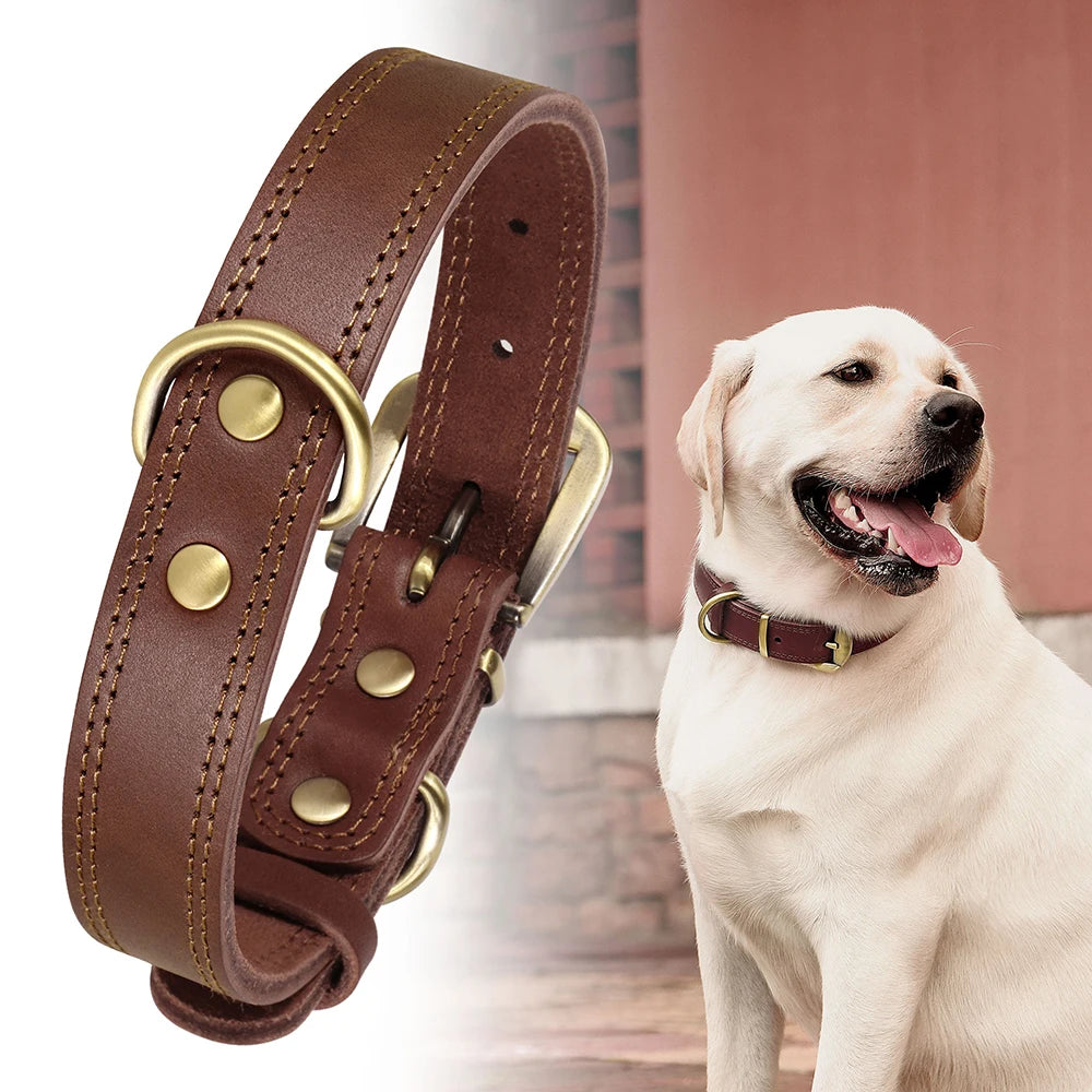 Durable Shepherd Training Genuine Leather Dog Collar