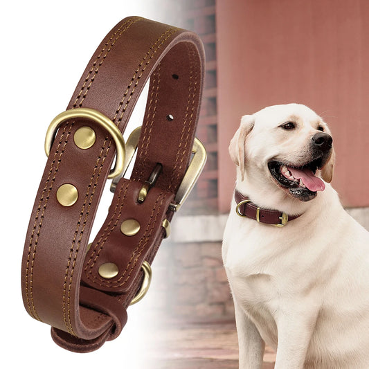 Durable Shepherd Training Genuine Leather Dog Collar