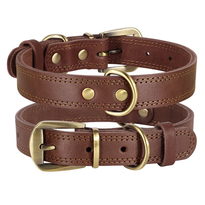 Durable Shepherd Training Genuine Leather Dog Collar