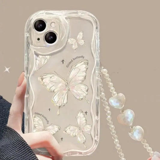 Fashion Butterfly Phone Case with Heart Bracelet
