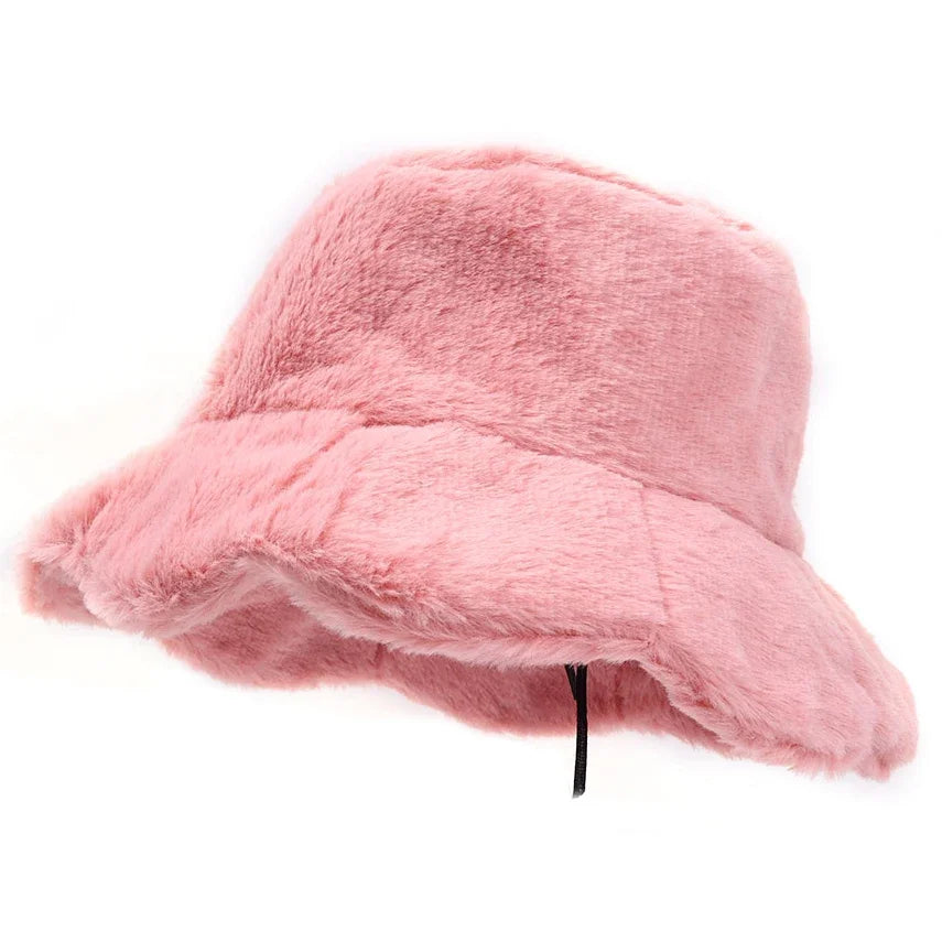 Faux Fur Plush Fisherman Bucket Hat
