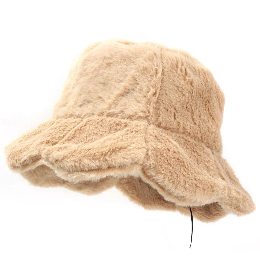 Faux Fur Plush Fisherman Bucket Hat