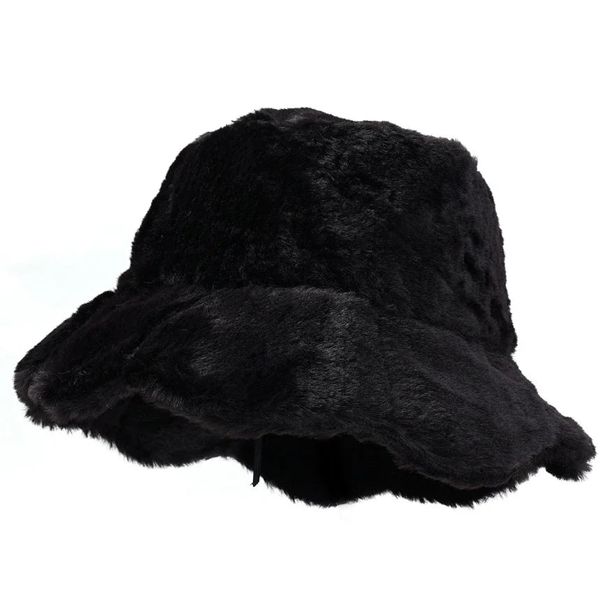 Faux Fur Plush Fisherman Bucket Hat