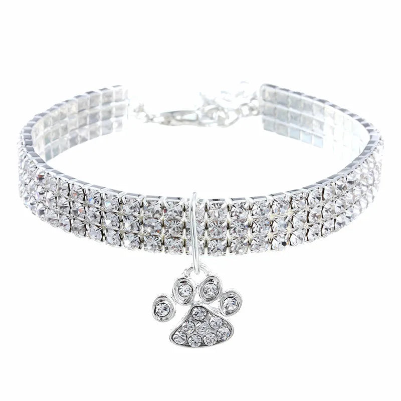 Flashing Detachable Rhinestone Dog Collar