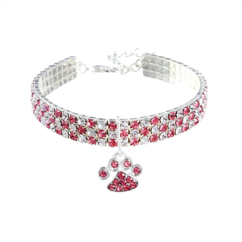 Flashing Detachable Rhinestone Dog Collar