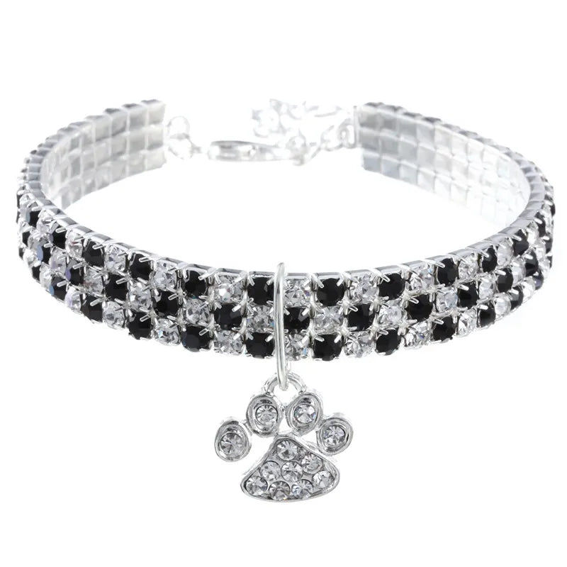 Flashing Safe Detachable Rhinestone Dog Collar