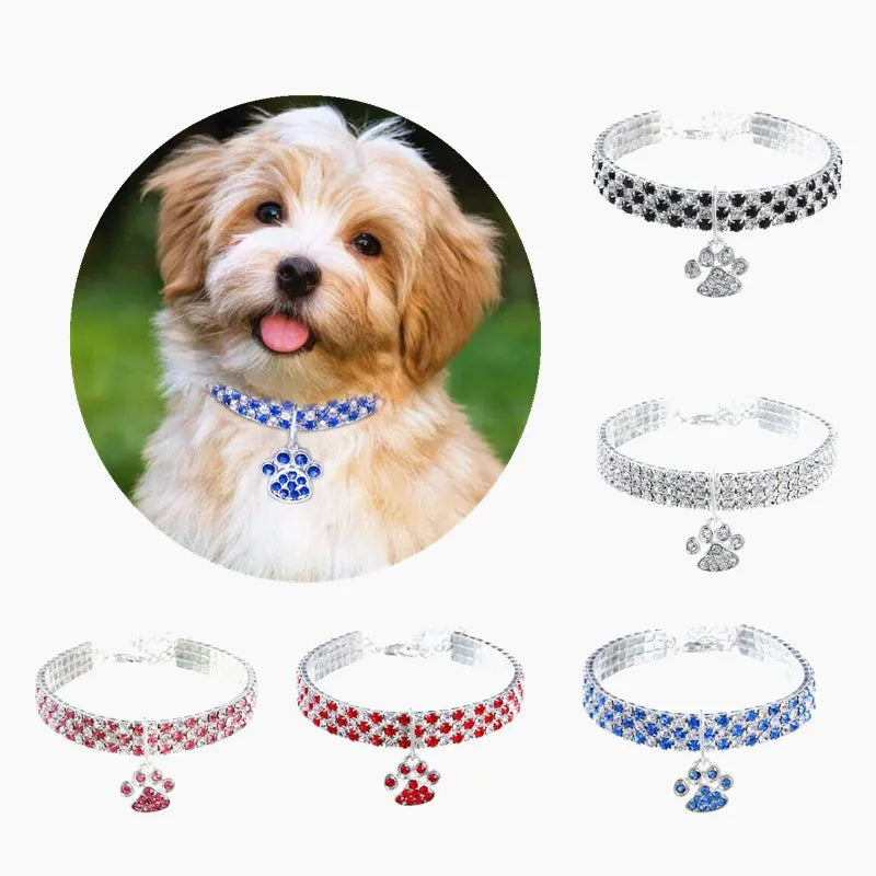 Flashing Safe Detachable Rhinestone Dog Collars