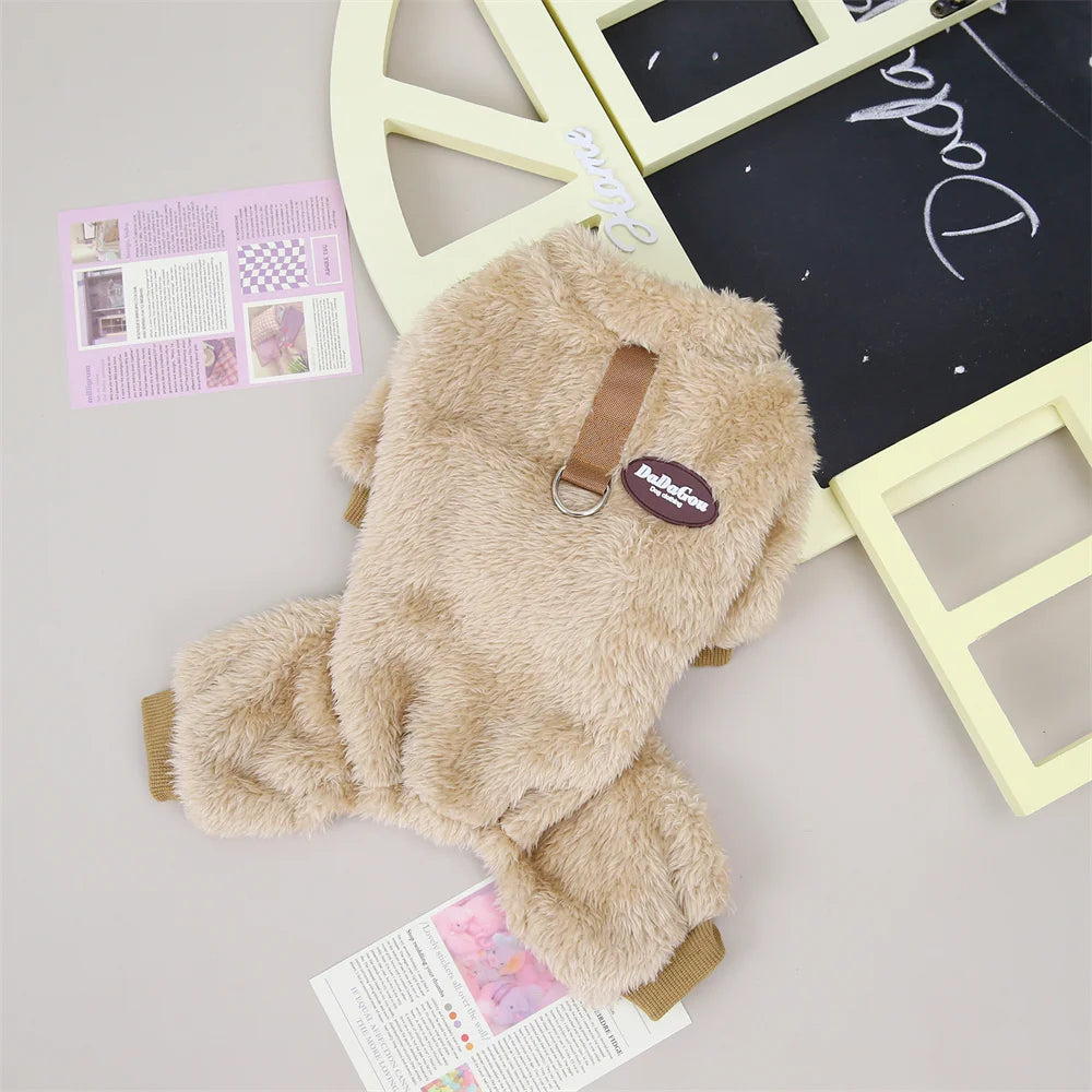 Fleece Winter Warm Kitten Dog Jumpsuit