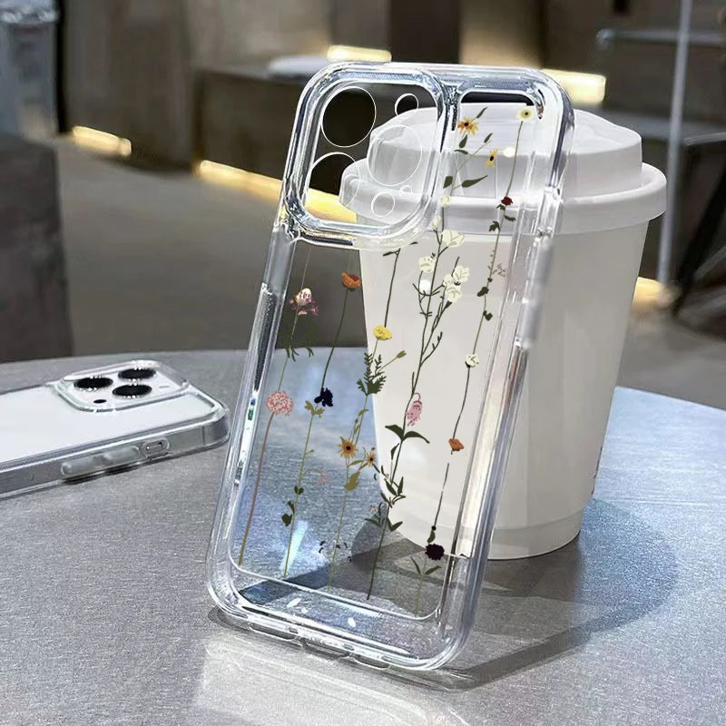 Floral Silicone Clear Case