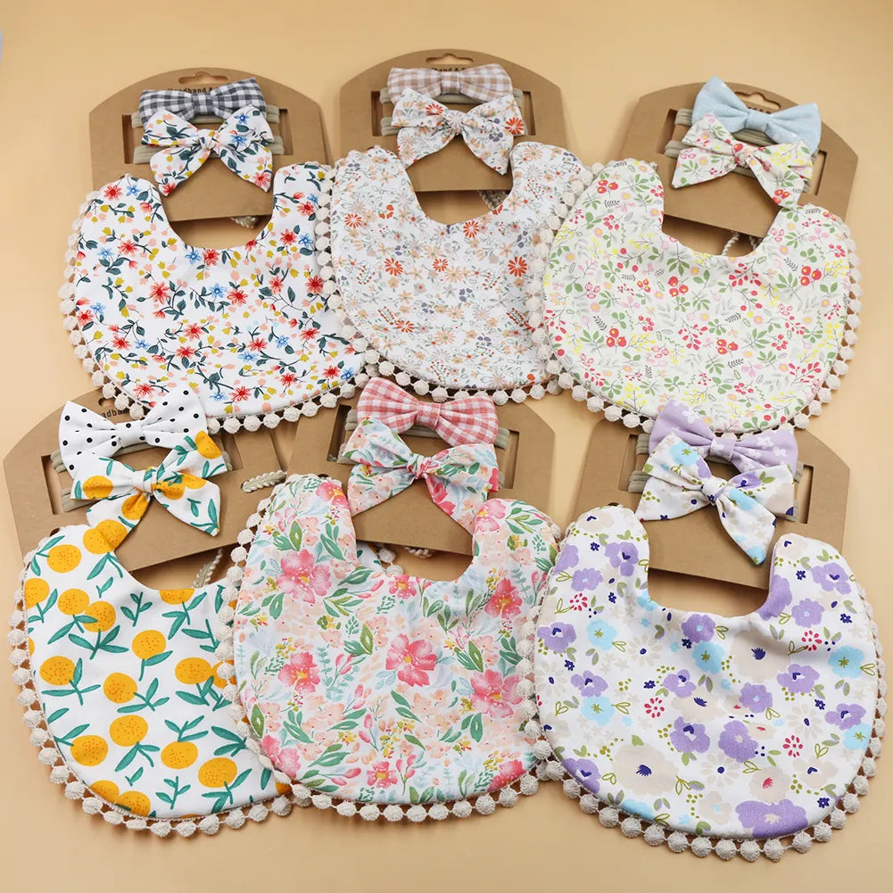 Flower Print Baby Bibs

