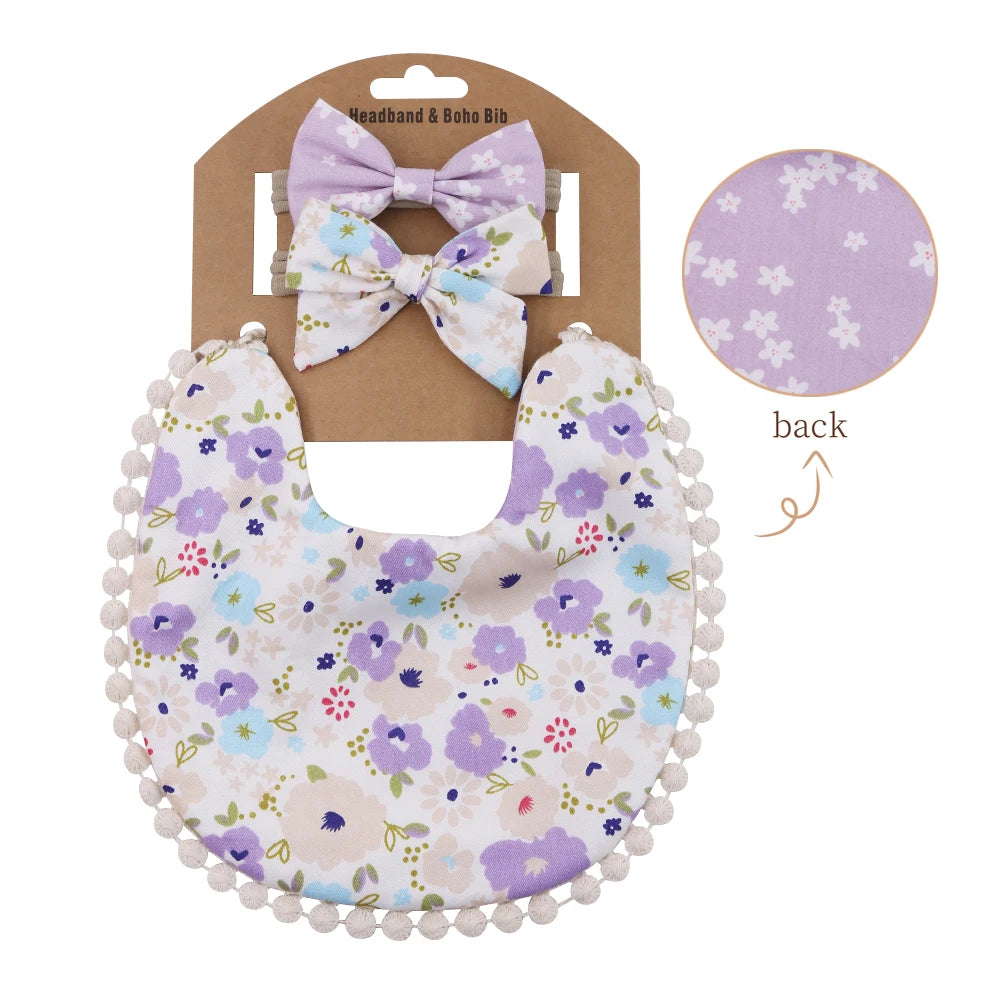 Flower Print Baby Bibs

