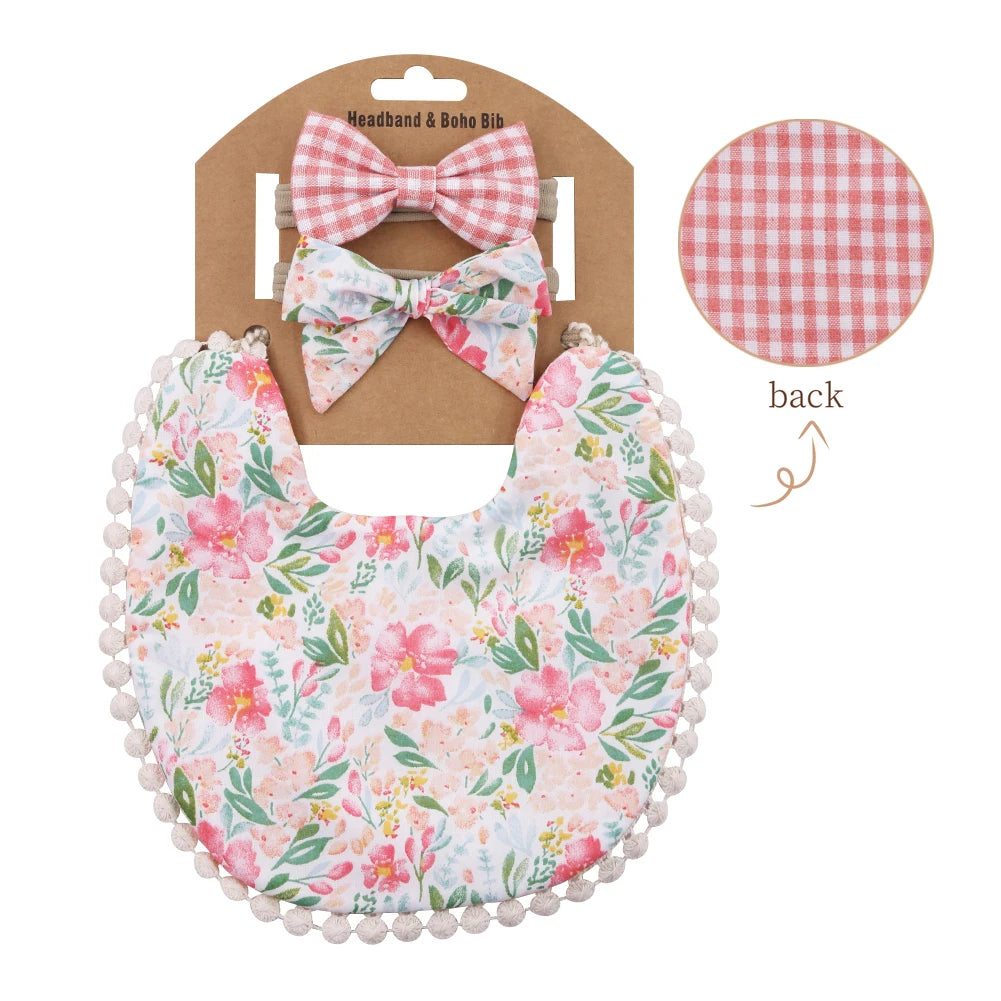 Flower Print Baby Bibs

