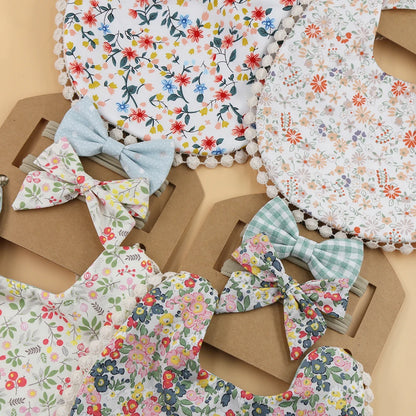 Flower Print Baby Bibs

