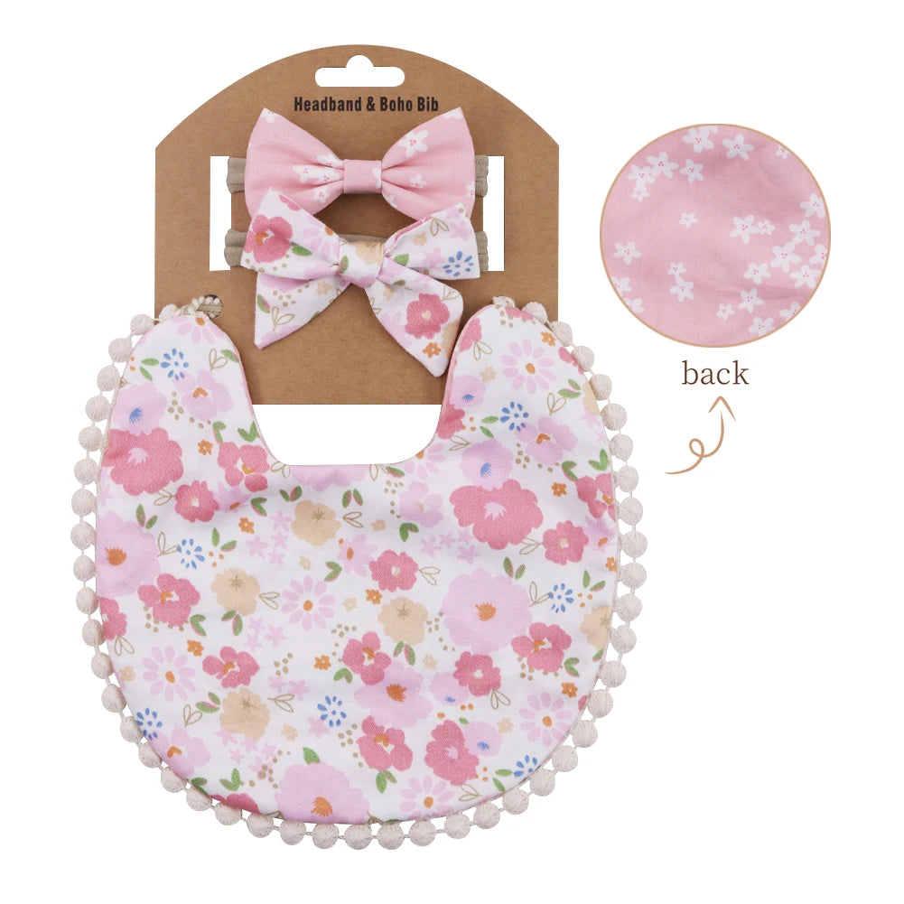 Flower Print Baby Bibs

