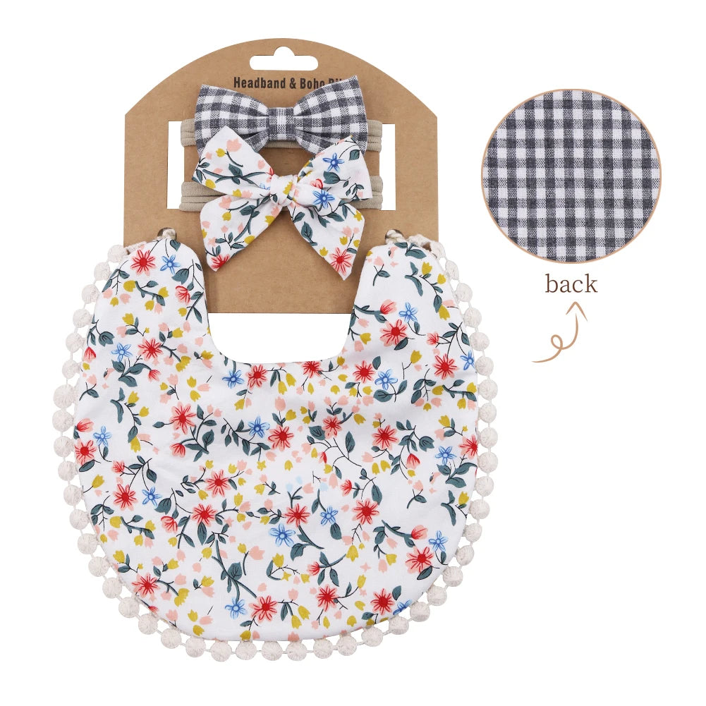 Flower Print Baby Bibs

