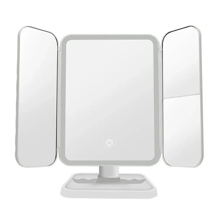Foldable LED Lights Trifold Vanity Mirror