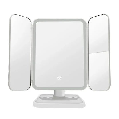 Foldable LED Lights Trifold Vanity Mirror