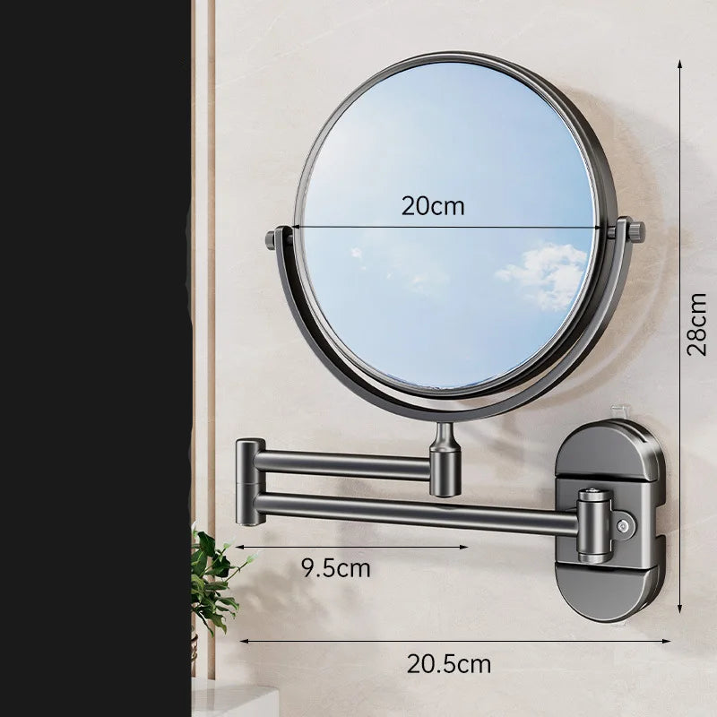 Foldable Magnifying Wall Mounted Vanity Mirror