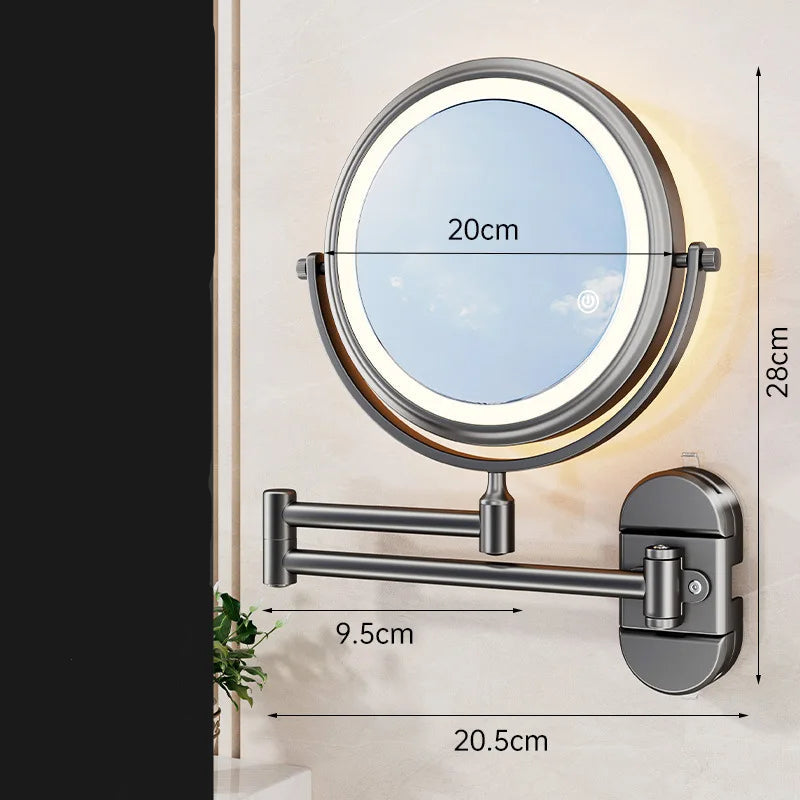 Foldable Magnifying Wall Mounted Vanity Mirror