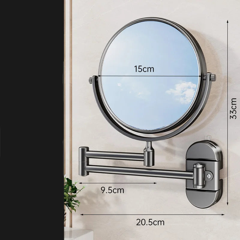 Foldable Magnifying Wall Mounted Vanity Mirror