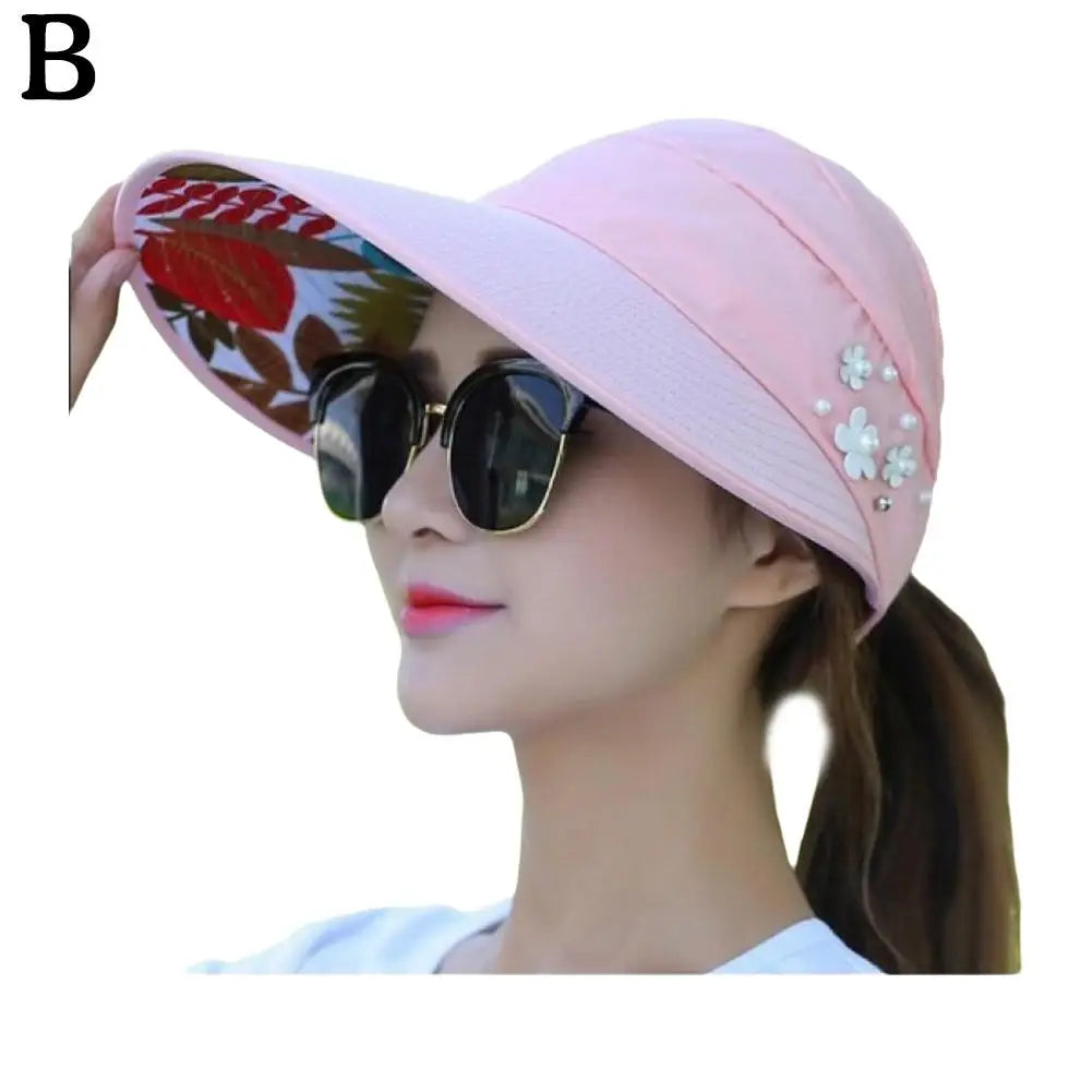 Foldable Tennis WideBrim Women Sun Visor Hat
