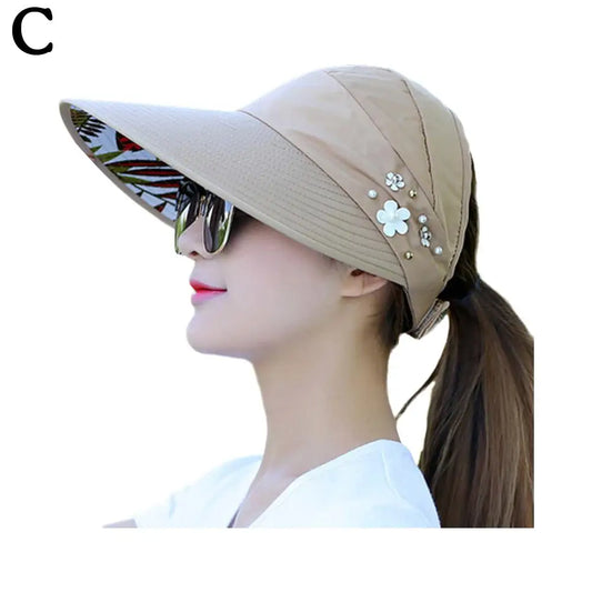 Foldable Tennis Wide Brim Women Sun Visor Hat