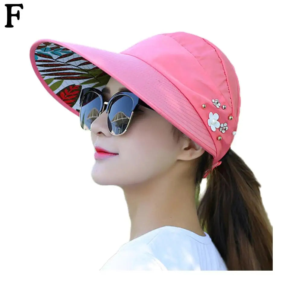 Foldable Tennis Wide Brim Women Sun Visor Hat