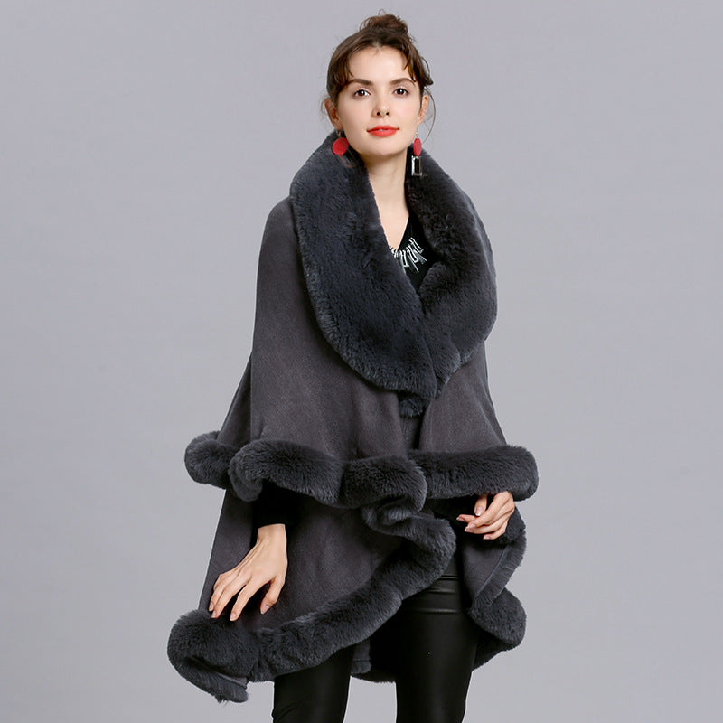 fur collar shawl
